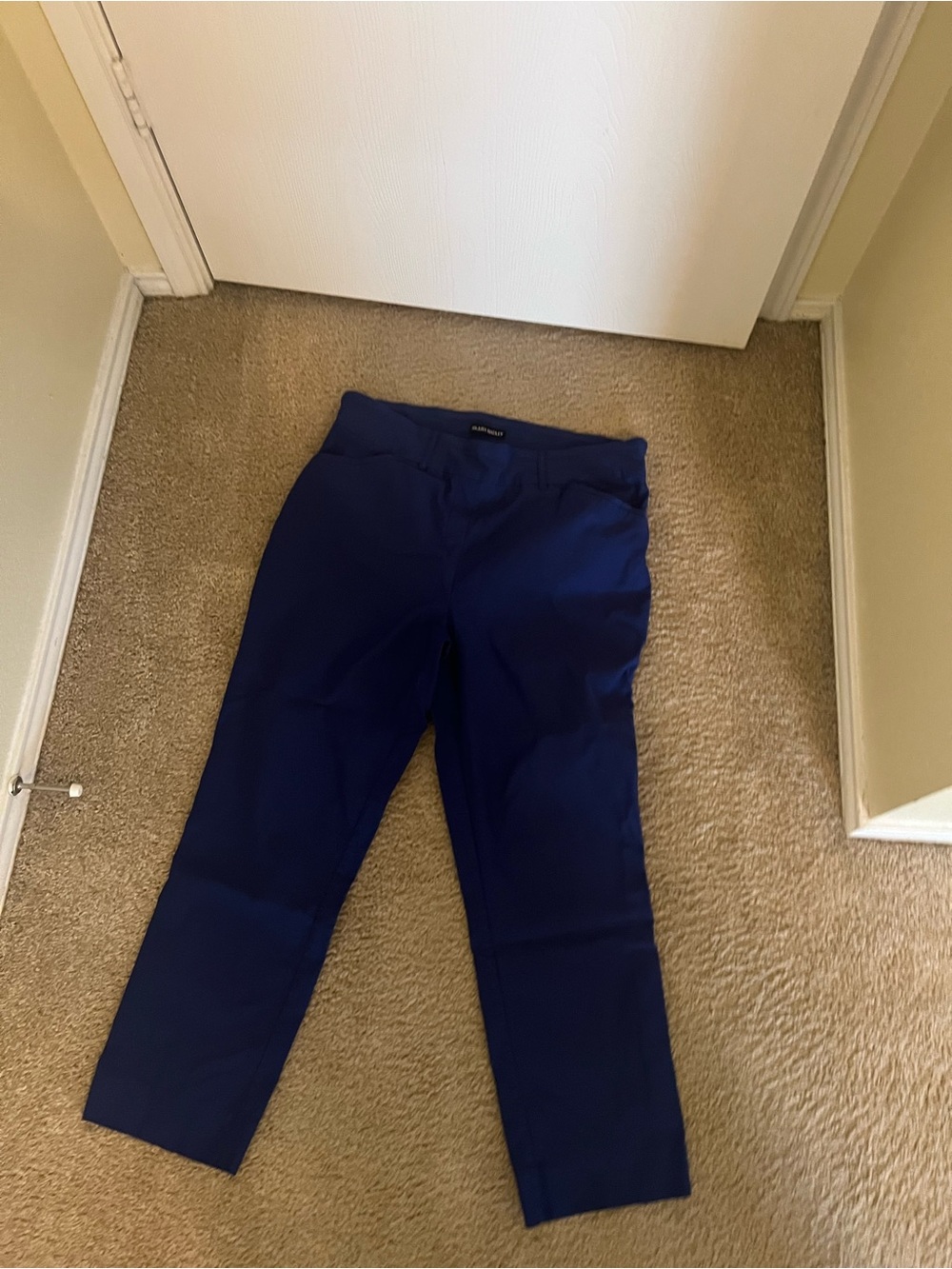 Hilary Radley Women's Royal Blue Cropped Straight Pants